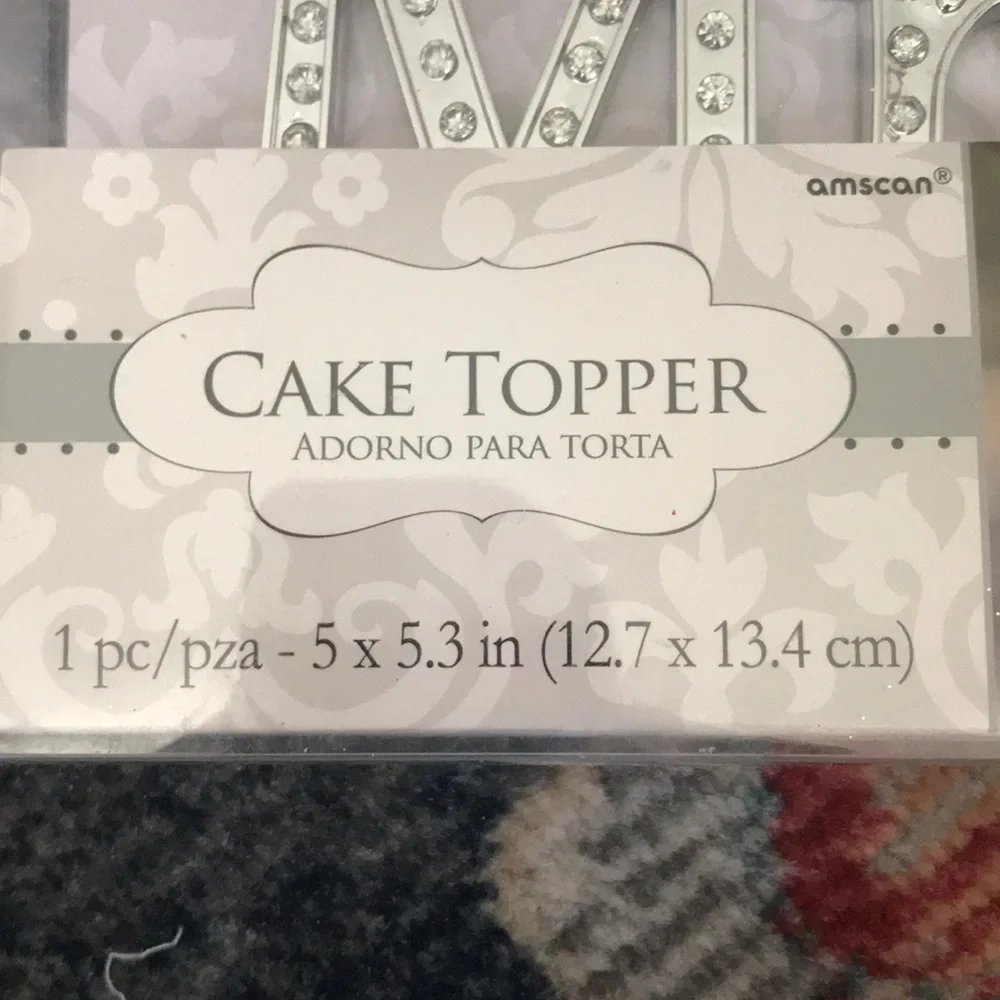 Mr. & Mrs. Rhinestone Cake Topper